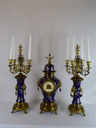 Fireplace clock and candlesticks 2 pcs